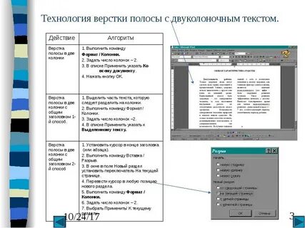 Верстка текста способы