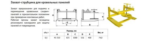 Захват для сэндвич панелей чертежи