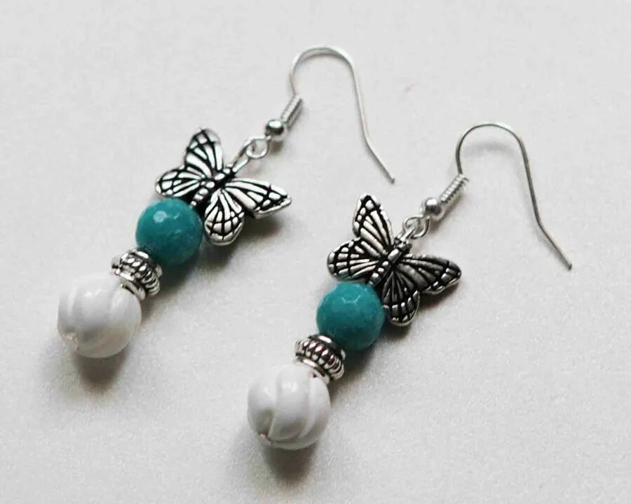 серьги из бусин. сделать серьги из камней. серьги ejes654. серьги из бусин натуральных камней. серьги своими руками.