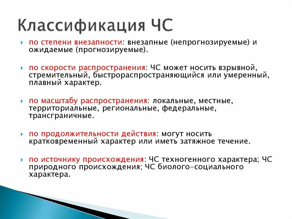 Виды чс по степени внезапности