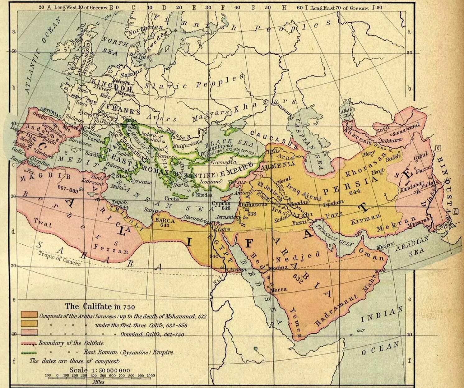 Мусульманская империя. Арабский халифат на карте средневековья. Арабский халифат в 632 году. Арабский халифат в 7 веке карта. Арабский халифат в 750 году.