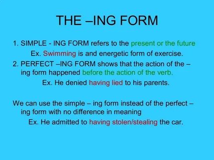 Ing форма глагола be