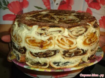 Торт лабиринт с черносливом и курагой