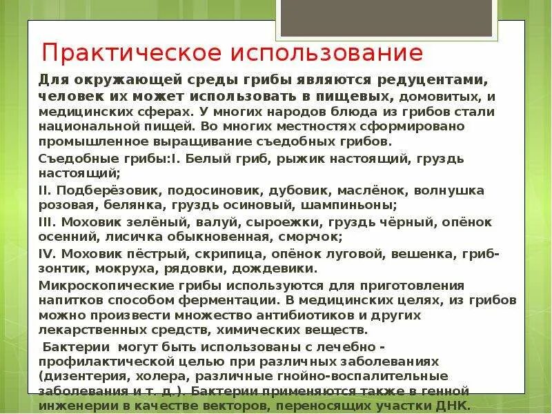 Особенности функционирования группы. Практическое использование грибов. Возможность практического использования грибов. Использование грибов в промышленности. Практическое применение практическое применение.