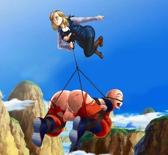 vanbrand, android 18, krillin, dragon ball, dragon ball z, 1boy, 1girls, ah...