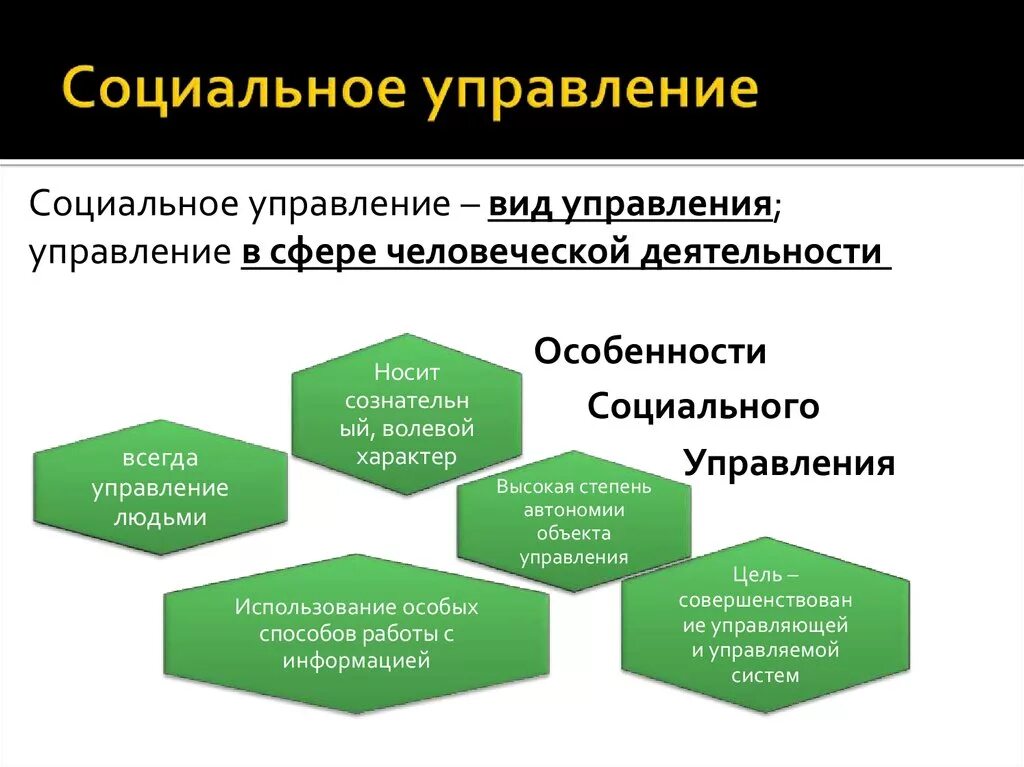 Составляющие социального управления