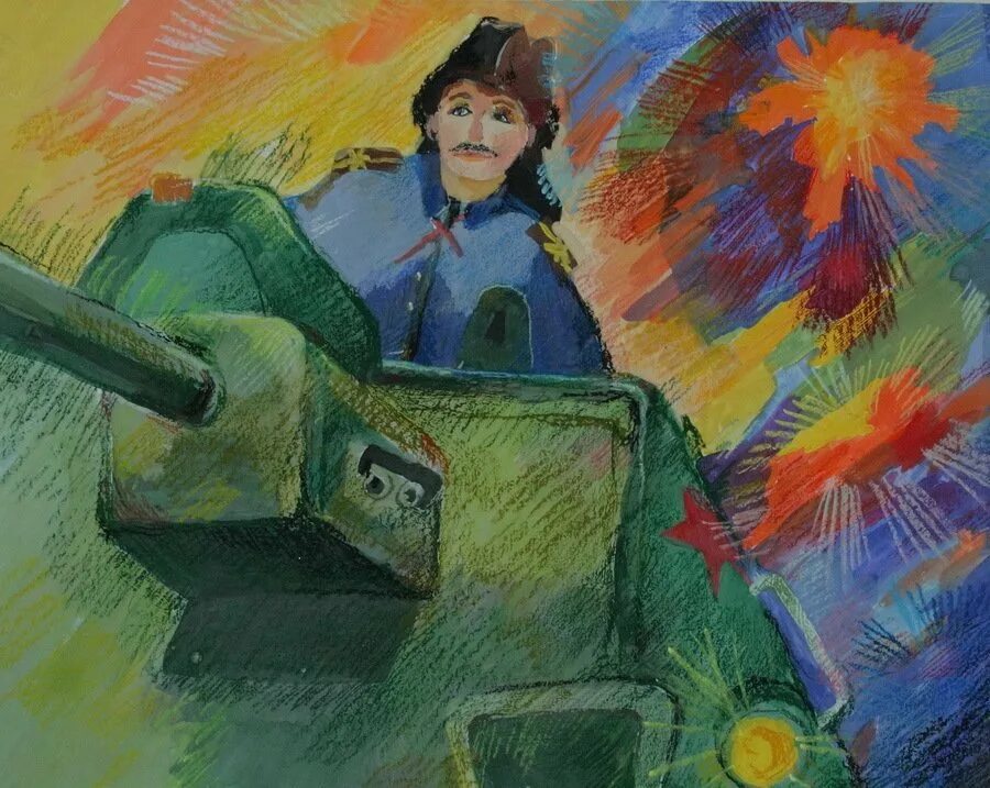 23 февраля гуашью