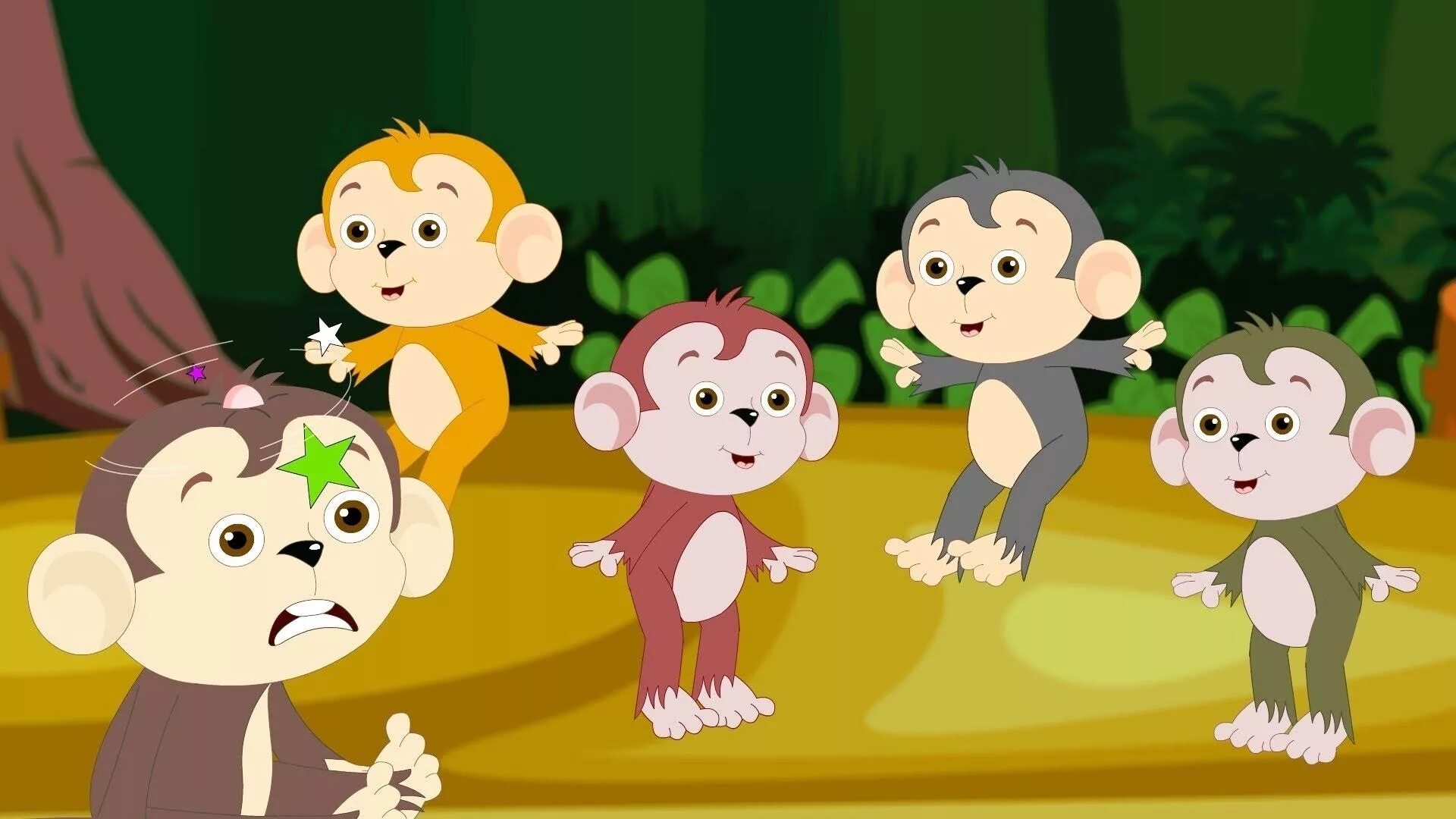 Five monkeys jumping on the bed. Nursery rhymes 5 little monkeys jumping on the bed. пять обезьянок прыгали в кроватке. пять обезьянок прыгали на кровати. манки прыгали в кроватке обезьянки.