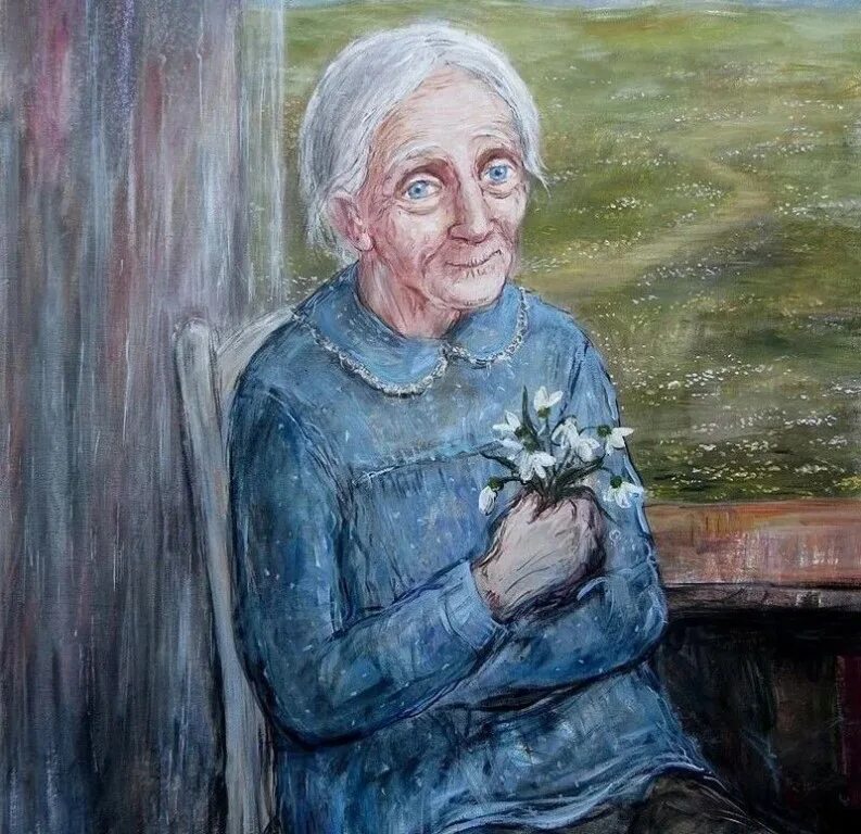 Старая жена 2024. Нино Чакветадзе картины бабушка. Нино Чакветадзе бабушка. Старушка живопись. Бабушка картина.