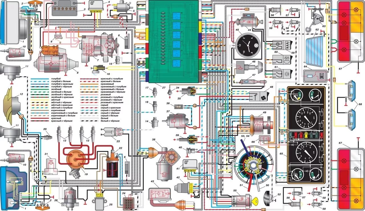 Схема электрооборудования ВАЗ 2107 карбюратор. Электрические цепи автомобиля ВАЗ 2107. Схема электрических соединений ВАЗ 2107. Схема электрооборудования ВАЗ 2107 инжекторная.