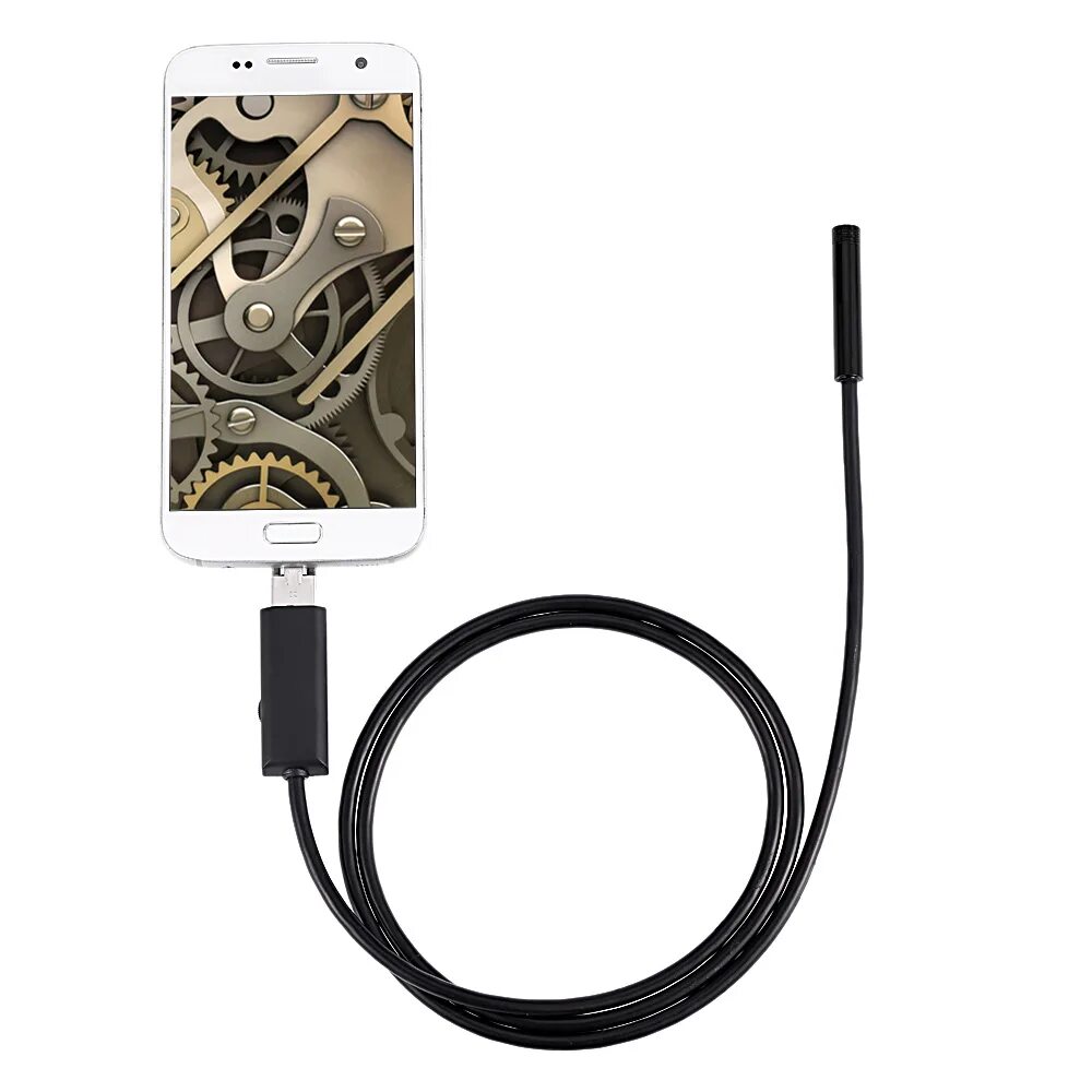 Micro USB Inspection Borescope Camera. Камера - гибкий эндоскоп USB (Micro USB), 2м, Android/PC. KKMOON эндоскоп. Микро эндоскопоскоп для телефона герметичный. Эндоскоп для телефона андроид