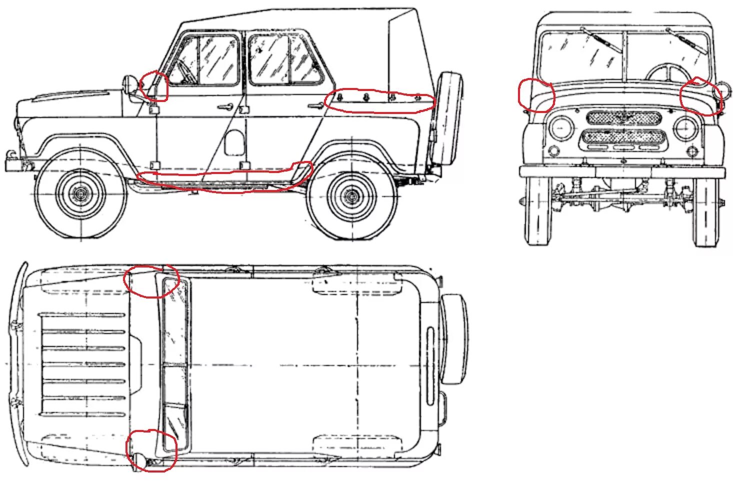 Чертеж уаз 469