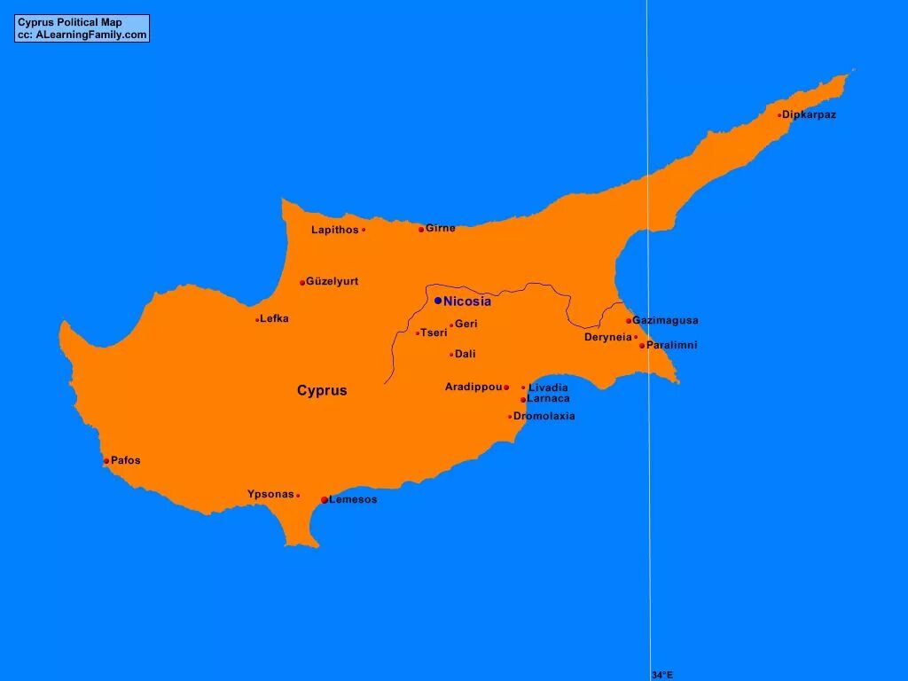 Кипр какая страна карта. Дериния на карте кипра. deryneia кипр. political map of cyprus. страна cyprus где.