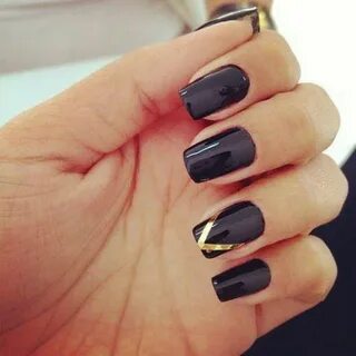 Черные ногти квадрат короткие с дизайном