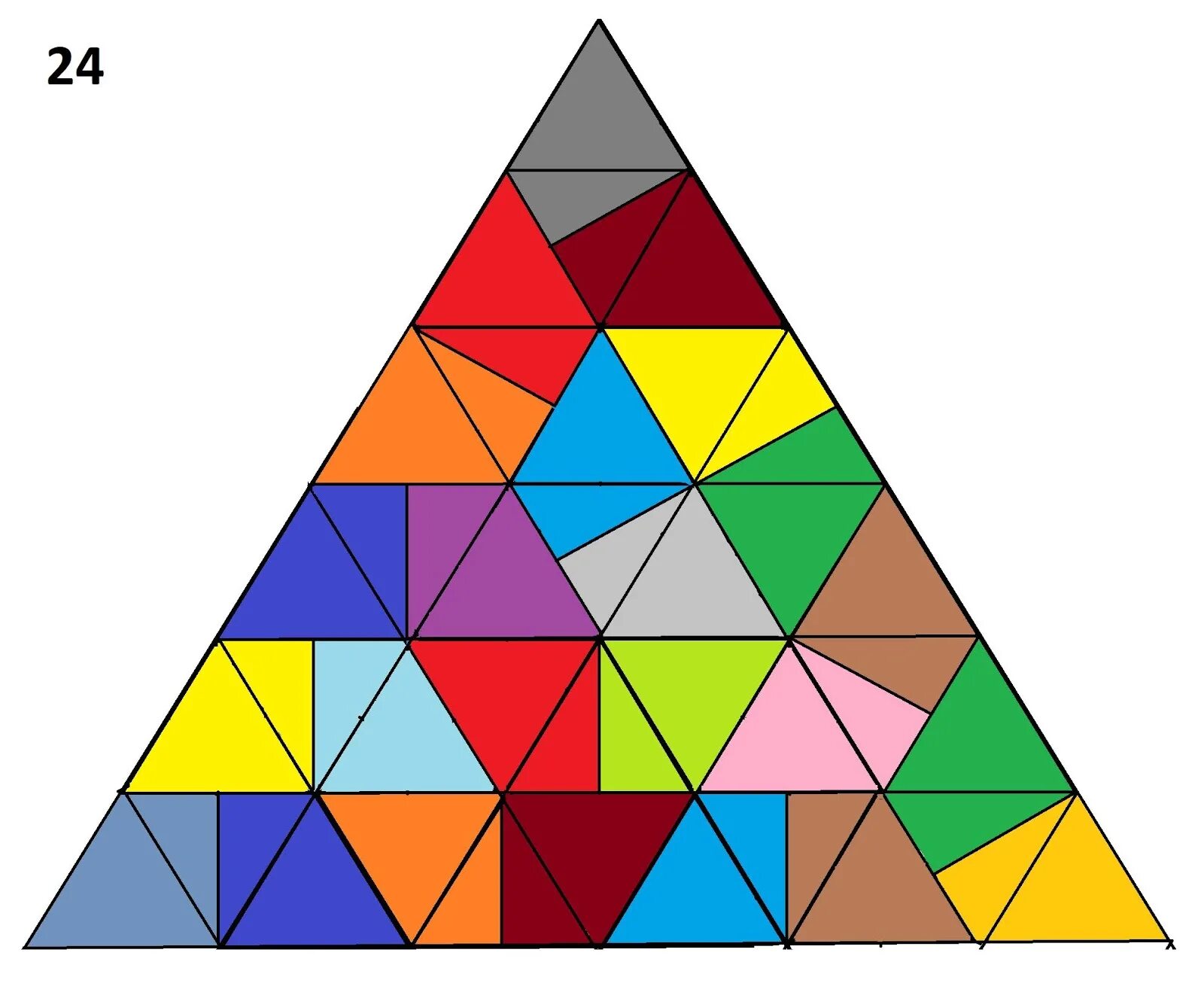 Как разбить треугольник. Правильный треугольник. Разделить треугольник на треугольники. Квадрат поделенный на треугольники. Треугольник разделенный на 4 части.
