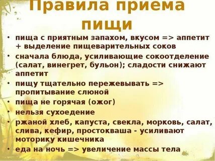 Правила приема до еды после еды