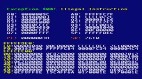 Exception illegal instruction