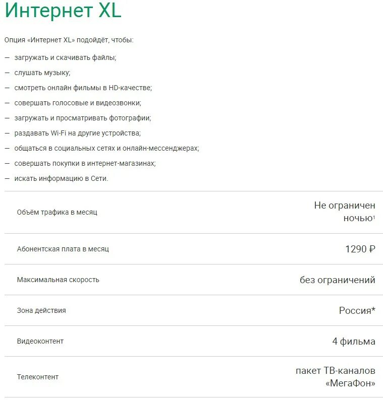 Безлимитный интернет трафик мегафон