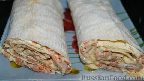 Рулет лаваш копченая курица сыр