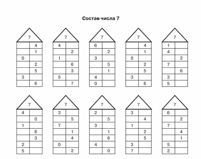 Таблица состава числа до 10 распечатать домики. Состав числа 9 домики. Числовые домики состав 7. Состав числа 8 домики. Состав числа 8 и 9 домики.