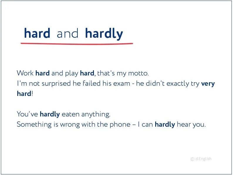 Work hardly or hard. Предложения с hard и hardly. Hard hardly разница. Употребление hard и hardly правило. Hardly упражнения.