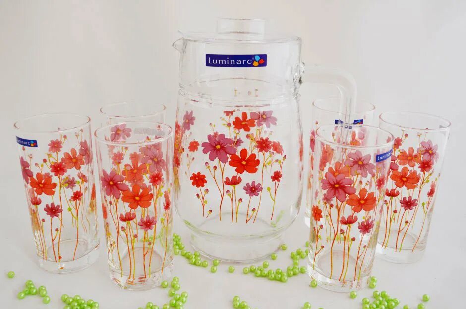Питьевая посуда. Набор стаканов универсальный crystalite bohemia, 350 мл. Набор кувшин стекл 1,5л+стаканы 2шт*250мл тропики декостек/1607/2-д/т00016004 (б). Red orchis luminarc кувшин со стаканами. Питьевая посуда.