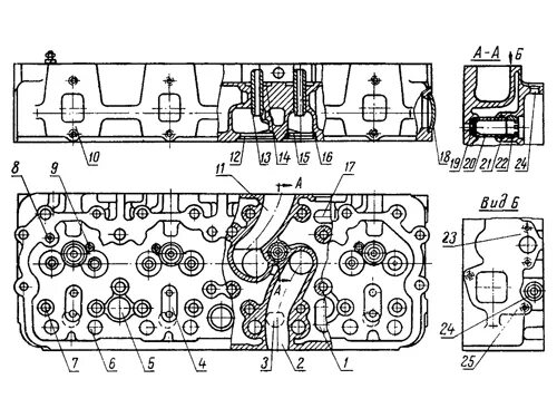 Головка блока цилиндров ЯМЗ 238 чертеж. Схема головки блока цилиндров ЯМЗ-238. Головка блока ЯМЗ 238 схема. Головка блока цилиндров ЯМЗ-238 В разрезе.