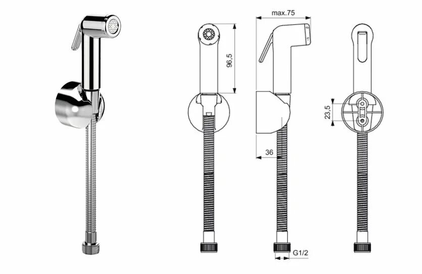 Смеситель душа стандарт. Ideal Standard Ceraplan 2 b0040aa. Гигиенический набор ideal Standard Set Ceraplan b0040aa.