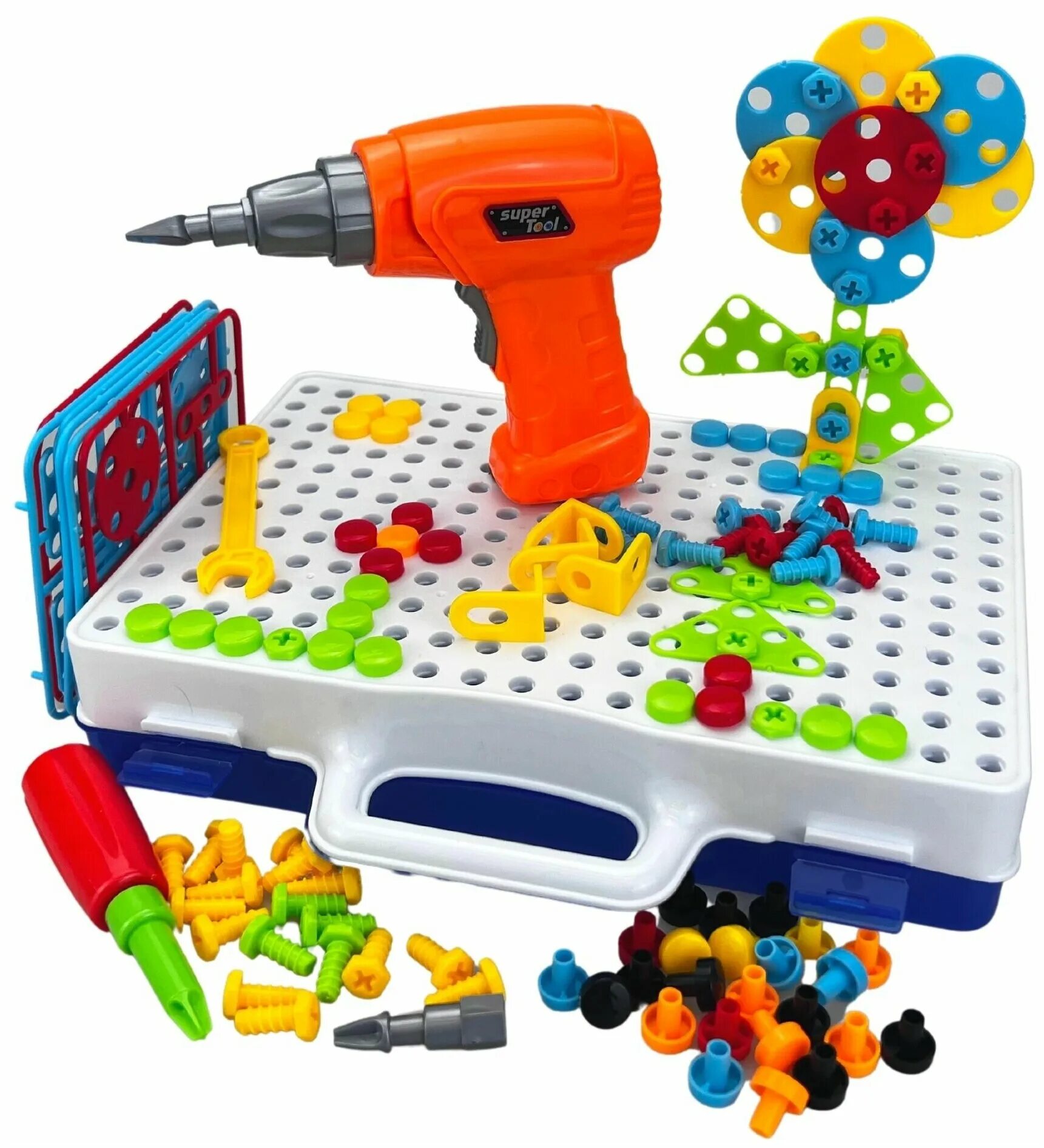 Creative magic panel конструктор с шуруповертом. конструктор мозаика creative mosaic. детский конструктор с шуруповертом. конструктор - мозайка с шуруповёртом, динозавр 5421807. конструктор-мозаика creative magic panel с шуруповёртом, 151 деталь.