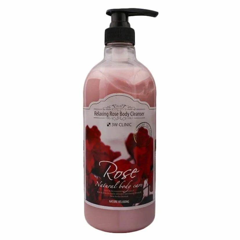 3w Clinic - гель для душа с ароматом розы Relaxing Rose body Cleanser. 3w body гель для душа с экстрактом розы Relaxing Rose body Cleanser, 1000 ml. 3w Clinic гель для душа с экстрактом розы 1000мл. Гель для душа 1000 мл