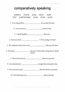 Comparative and superlative adverbs exercises