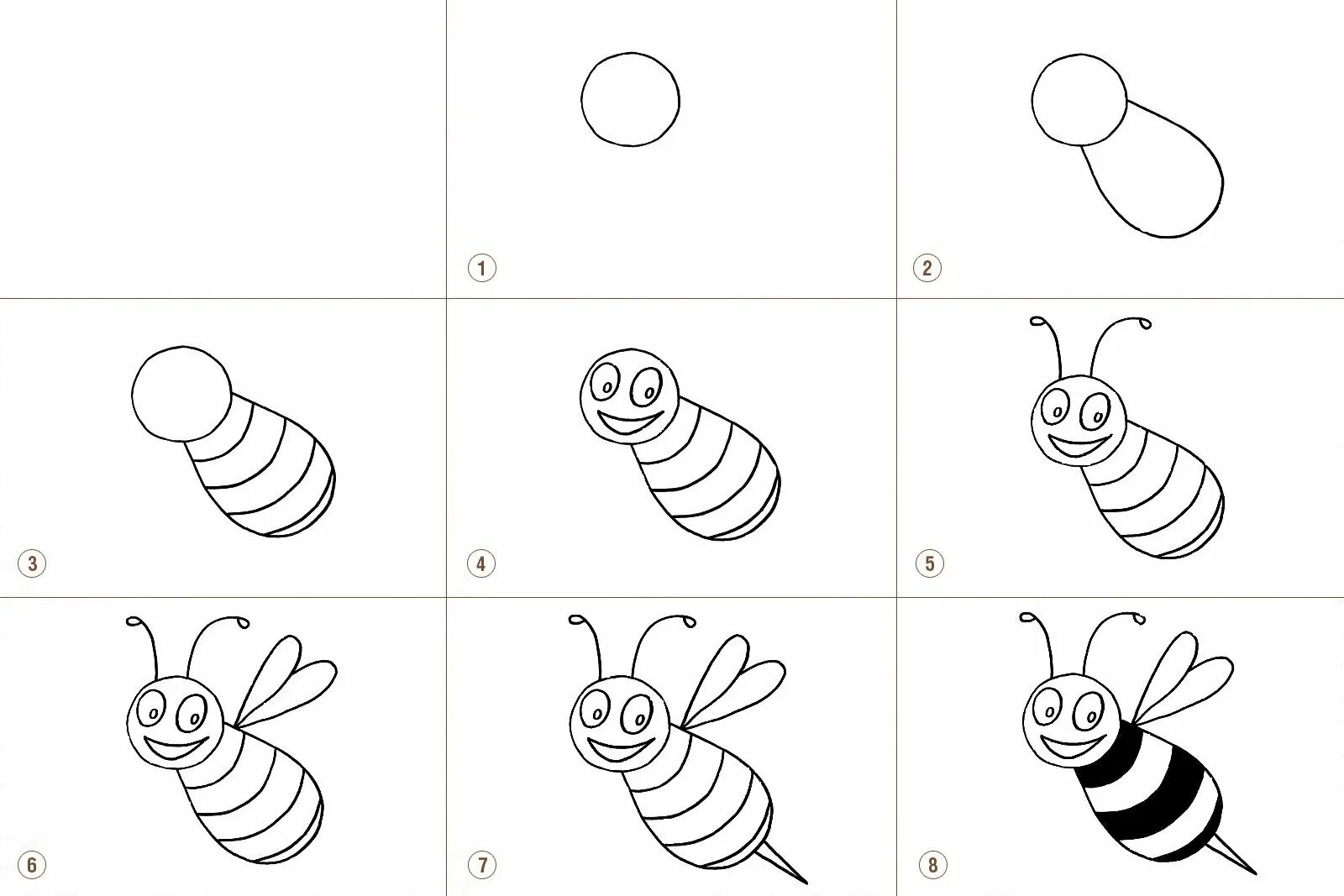 Как нарисовать пчелу поэтапно. Пчела рисунок для детей карандашом. Рисуем пчелку пожтапно. Рисование с детьми насекомые. Поэтапное рисование детском саду