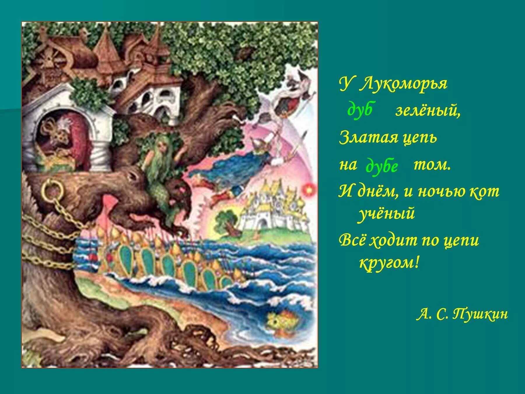 Пушкина у лукоморья дуб зеленый. "у лукоморья дуб зеленый. С. ". Лукоморья кот учёный стих.
