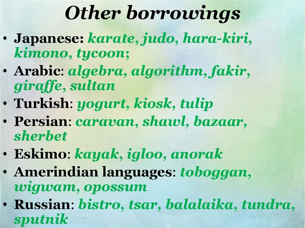 Borrowing language. Russian borrowings in english. borrowings in english. borrowings in english language. borrowings in modern english.