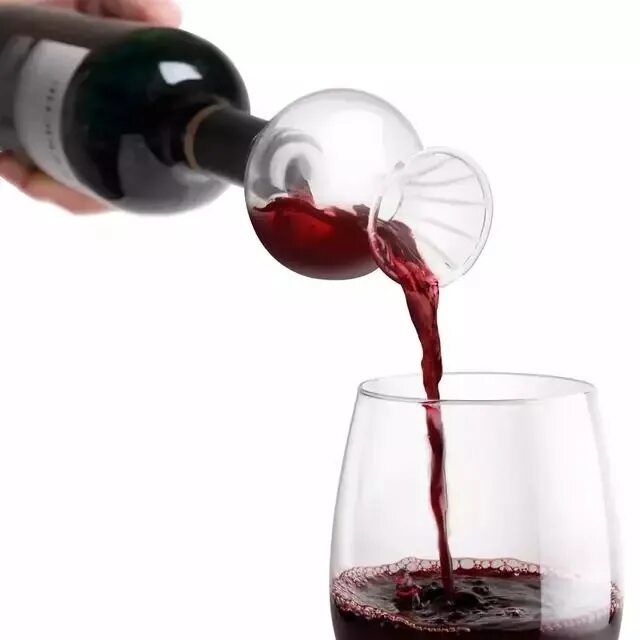 Вина почему и. Аэратор для вина Wine Aerator Red, VACUVIN. Сосуд с красным вином. Бокал для декантации вина. Аэратор для декантации.