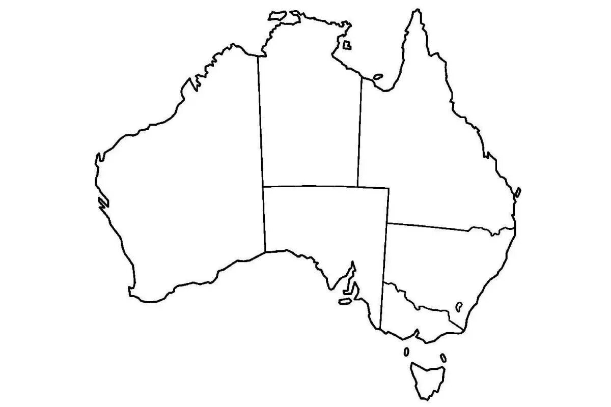 Политическая контурная карта Австралии. Контур материка Австралия. Контур Австралии на карте. Контуры материков Австралия.