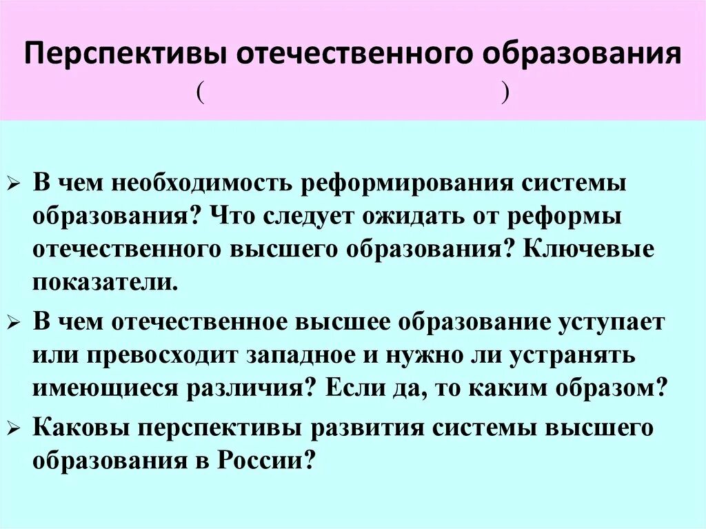 Перспектива высшего образования