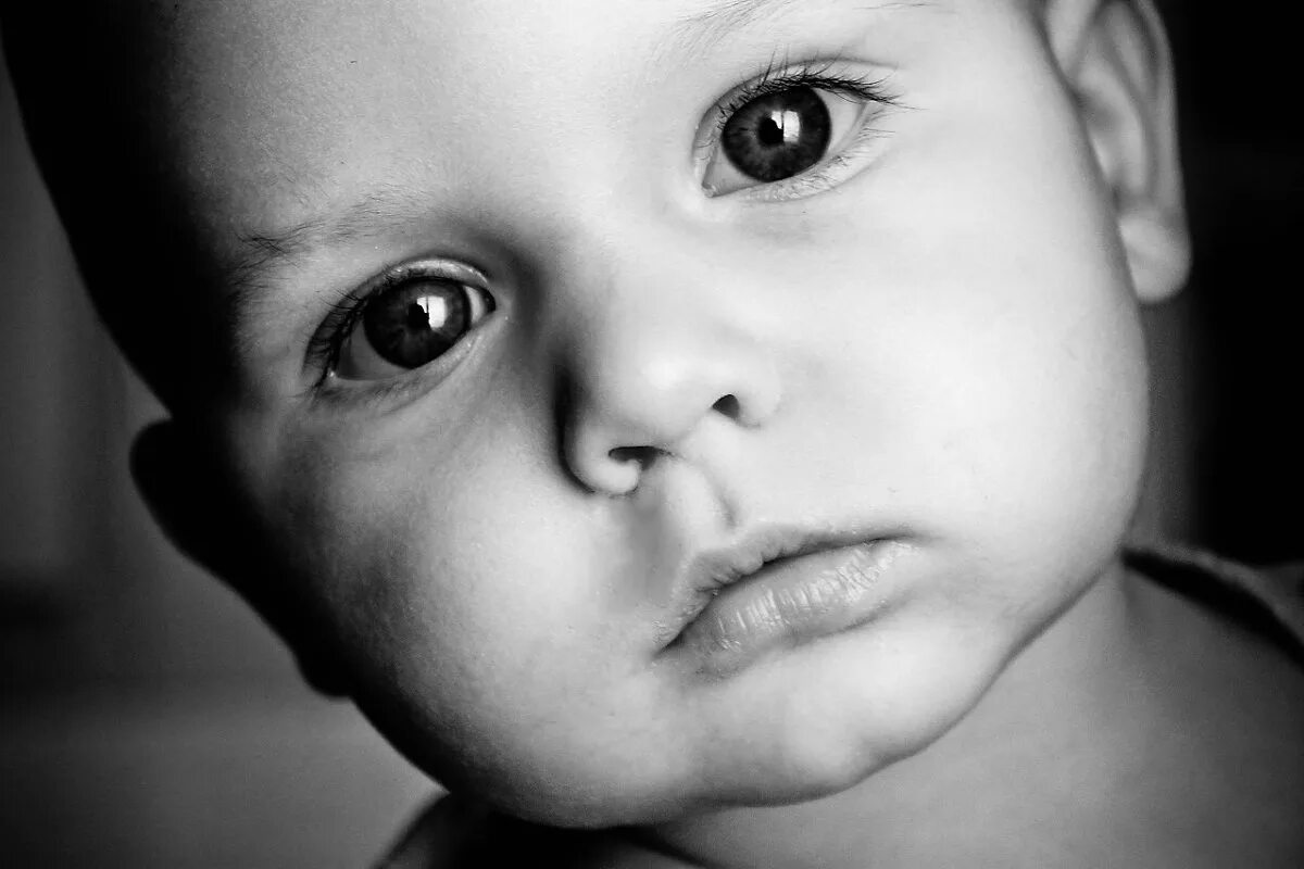 взгляд ребенка. детские глаза. взгляд ребенка. лицо черно белое. глаза детей черно белые.
