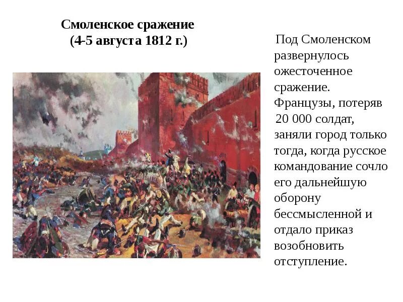 В каком году был взят смоленск. Битва в Смоленске 1812. Бой за Смоленск 1812.