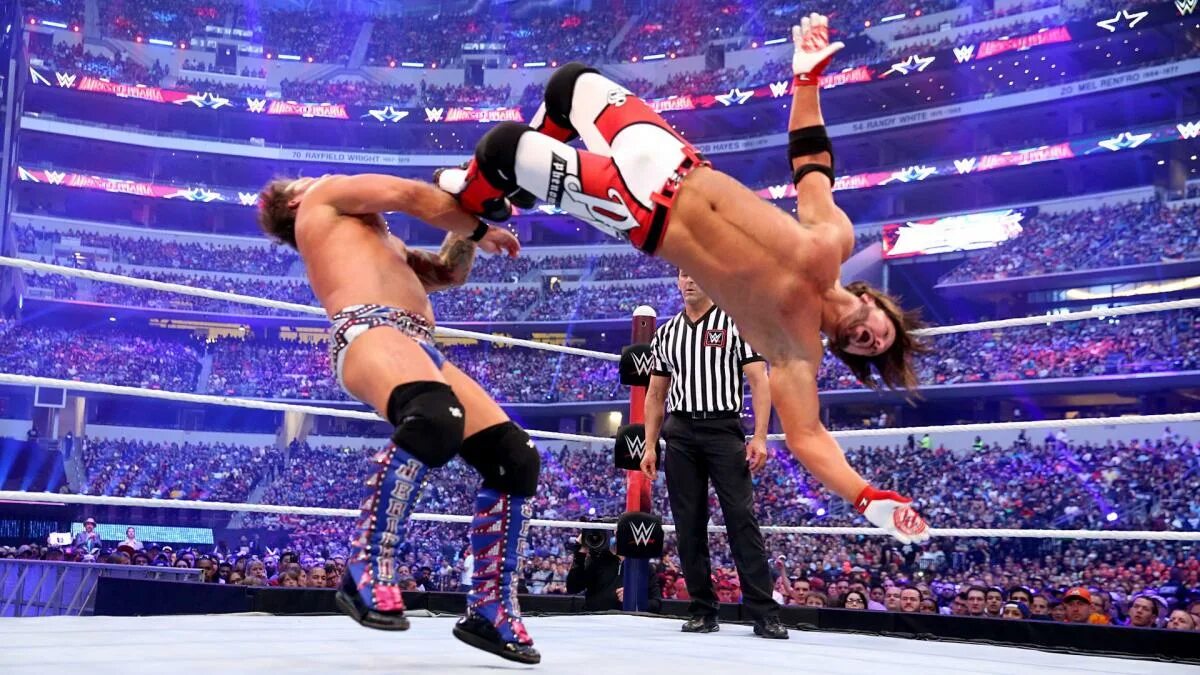 Эй Джей Стайлз. WWE WRESTLEMANIA 32. AJ Styles WWE. AJ Styles WRESTLEMANIA. Шоу захват