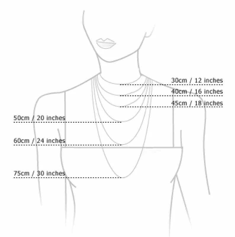 Размер цепочек на шею таблица для женщин Understand and buy necklace in inches cheap online