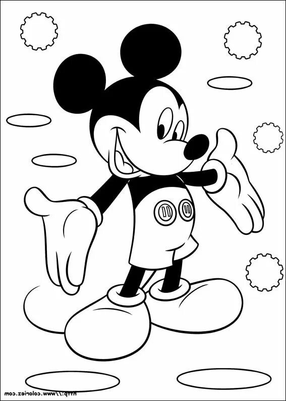 Minnie Mouse Smiling Coloring Page for Kids - Free Minnie Mouse Printable Colori
