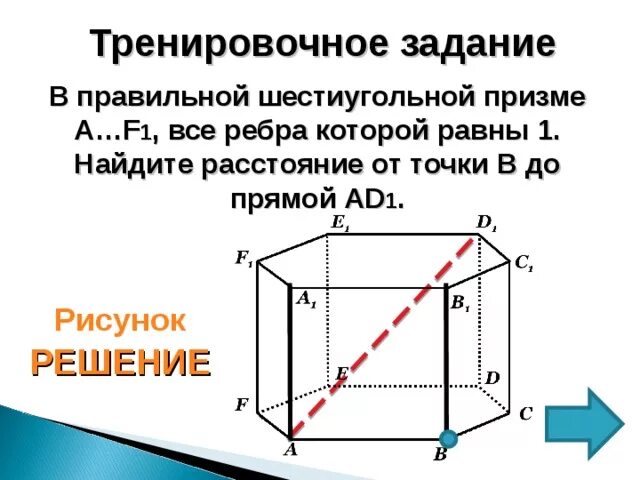 В правильной шестиугольной призме abcdefa1b1c1d1e1f1 площадь. В правильной шестиугольной призме abcdefa1b1c1d1e1f1 площадь