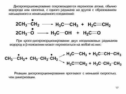 Реакции с участием радикалов