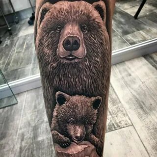 Тату медведи семья