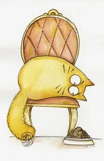 Смешной кот картинка нарисованная