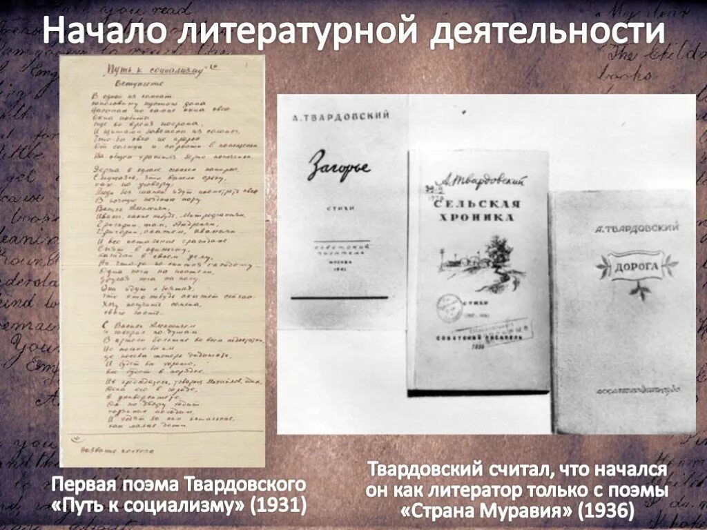 Поэма путь к социализму Твардовский. Твардовский 1936. Начало литературной деятельности Твардовского. В каком журнале напечатали первые стихи твардовского