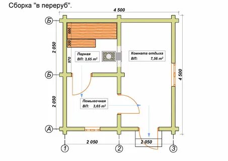 баня 4,5х4,5 из профбруса, брусовая баня 4,5 на 4,5, ба...