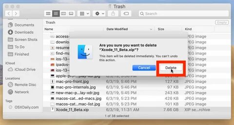 Восстановить корзину mac