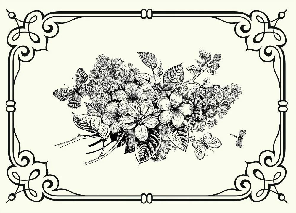 Handmade Black and White Greeting Card